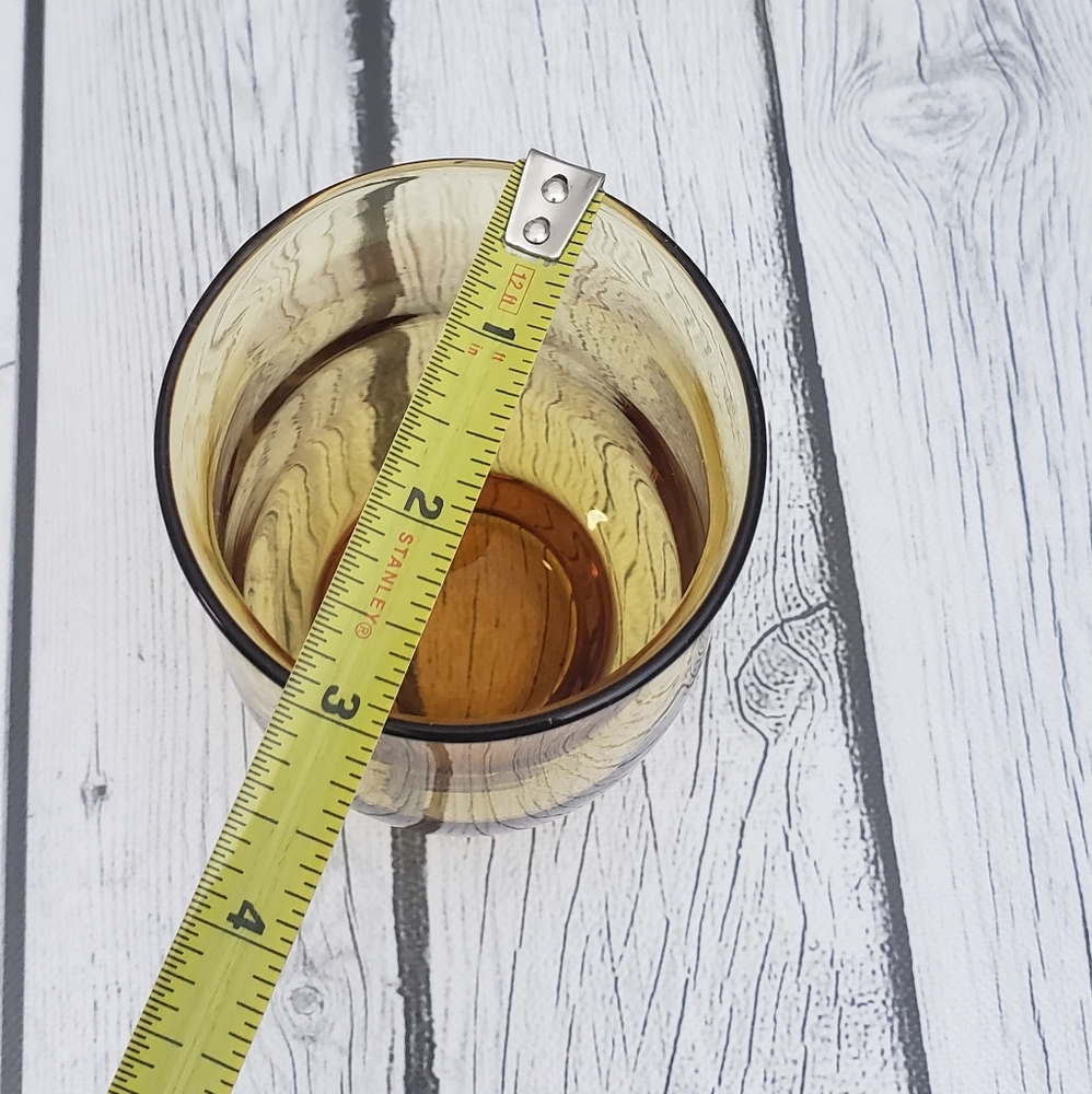 2 pc Vintage Tulip Libbey Amber Glasses - Picture 8 of 8